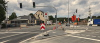 Lichtsignalanlage B236 / A1 Ausfahrt Schwerte Süd bei der Verkehrsfreigabe im Juli 2021